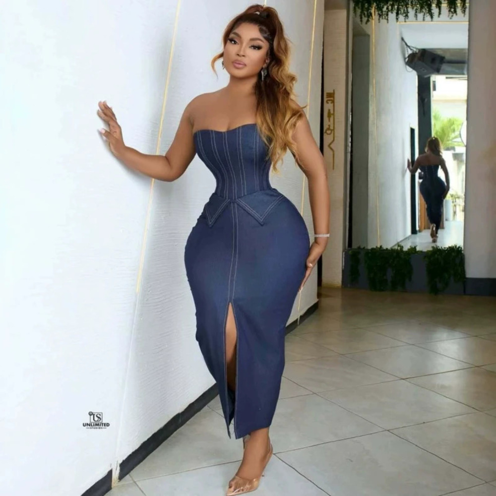 Sexy Off Shoulder Bodycon Maxi Dress African Style Side Slit